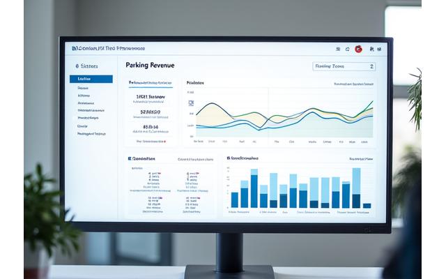 Capture d'écran d'un tableau de bord montrant les revenus générés par le stationnement et les tendances